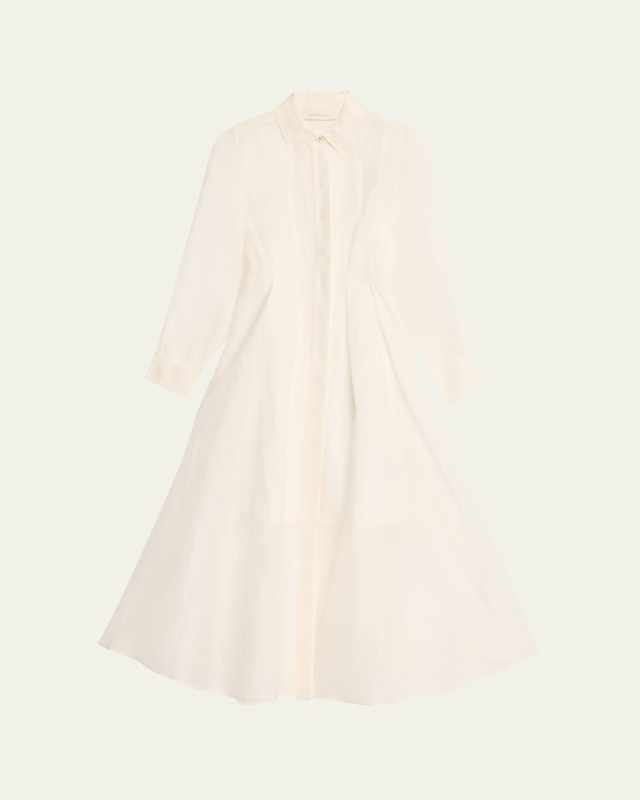 Illuminate Sheer Draped Shirtdress
